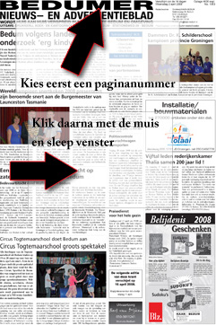 Kies pagina en sleep muis