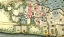 Uitsnede kaart Plantages in Suriname 1835. Dr. Veelwaard en zoon Groninger Archieven