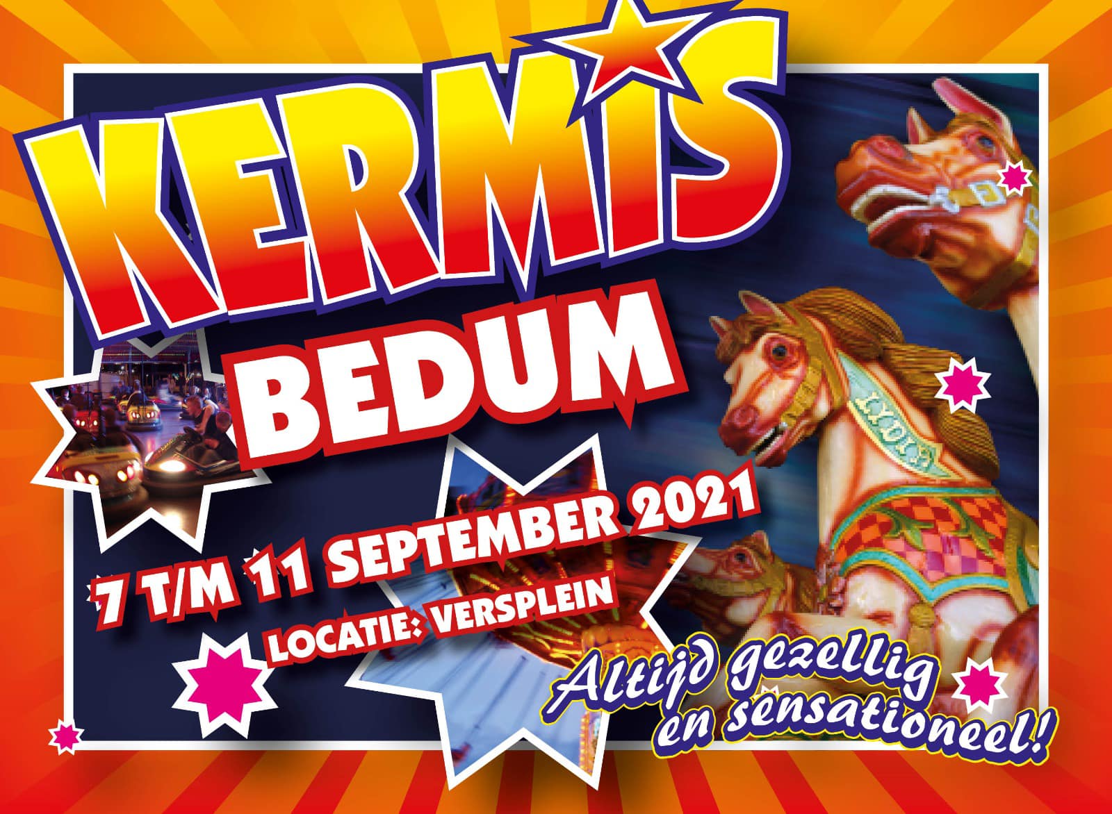 kermis bedum september 2021 locatie Versplein