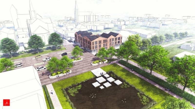 Ruimte voor activiteiten en parkeren op het plein Bedum