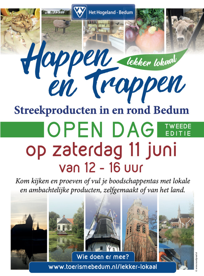 Happen en Trappen - Streekproducten proeven in en rond Bedum op zaterdag 11 juni 2022 - VVV Bedum