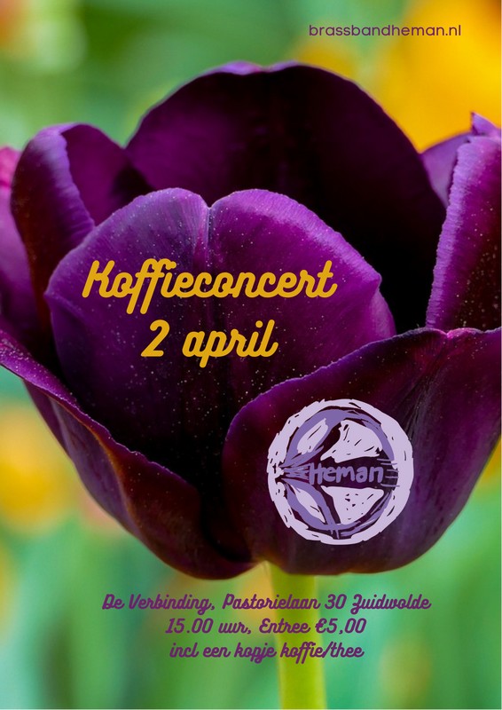 Koffieconcert 2 april Brassband Heman Zuidwolde