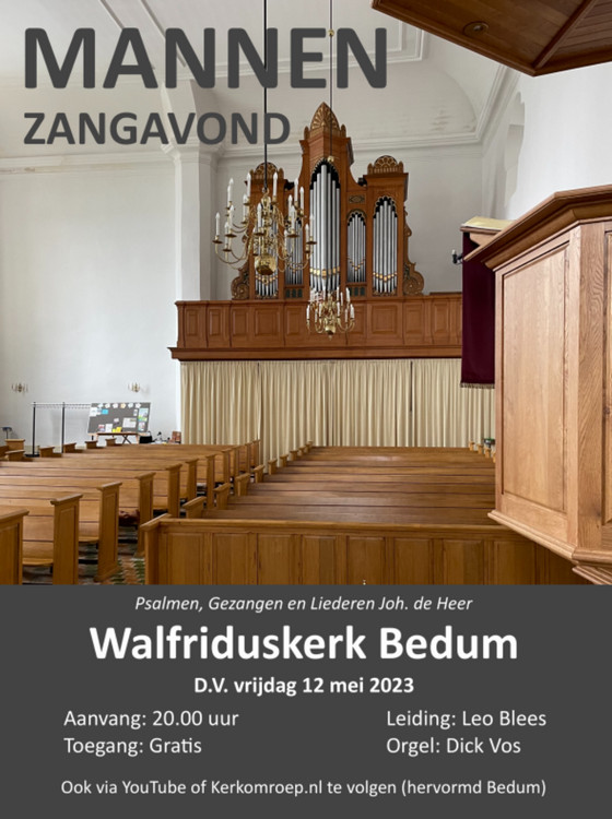 Mannenzangavond in Bedum - vrijdagavond 12 mei