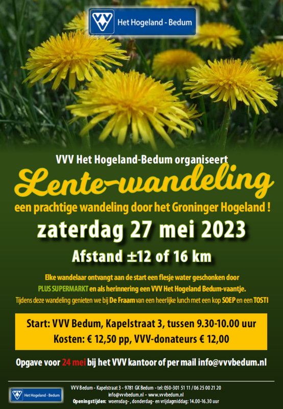 Lente wandeling georganiseerd door VVV Het Hogeland-Bedum