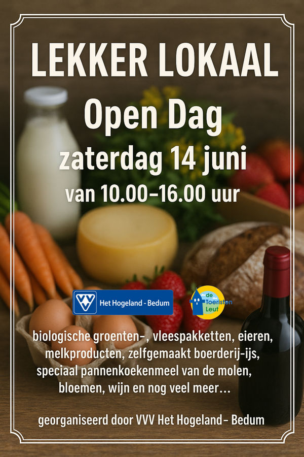 lekker lokaal open dag bedum vvv poster 14 juni 2025 2